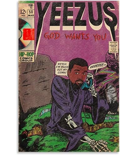 Amazon.com: Piesa Kanye West Yeezus Album Comics Art Poster for